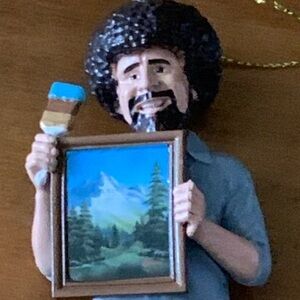 Bob Ross Ornament with Painting